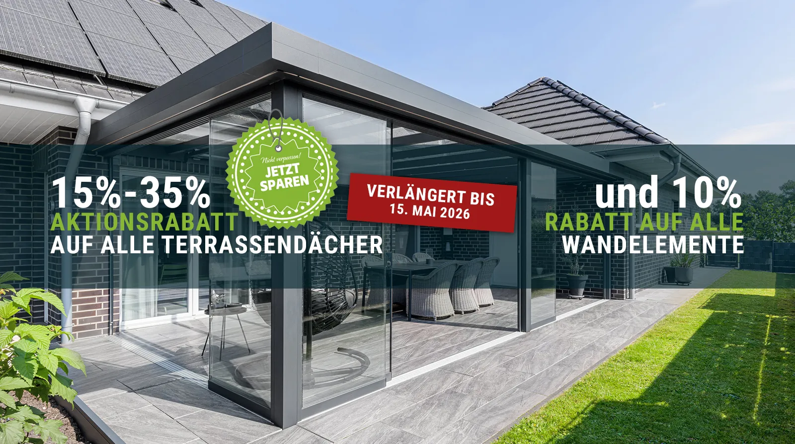 Terrassendach Flachdach XL Wandanschluss - Jetzt Rabattaktion nutzen und richtig sparen % 
