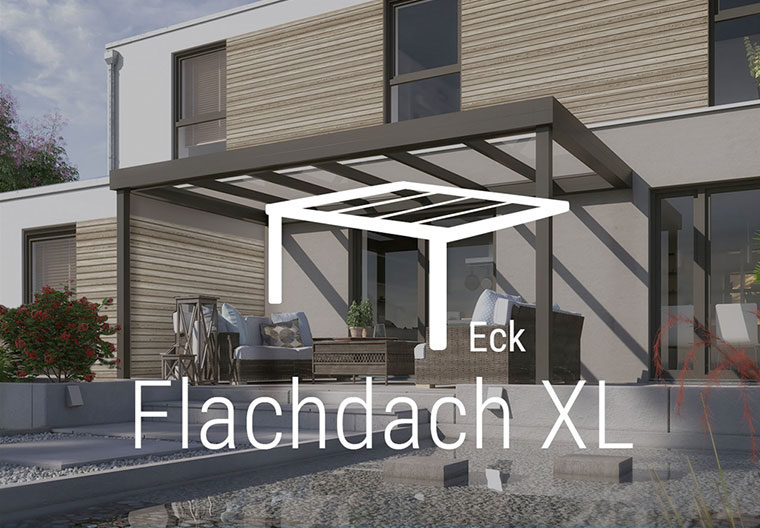 Terrassenüberdachung Flachdach XL Eck