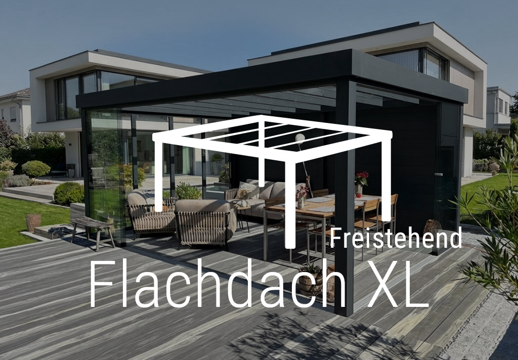 Terrassendach - Terrassenüberdachung Flachdach XL Freistehend