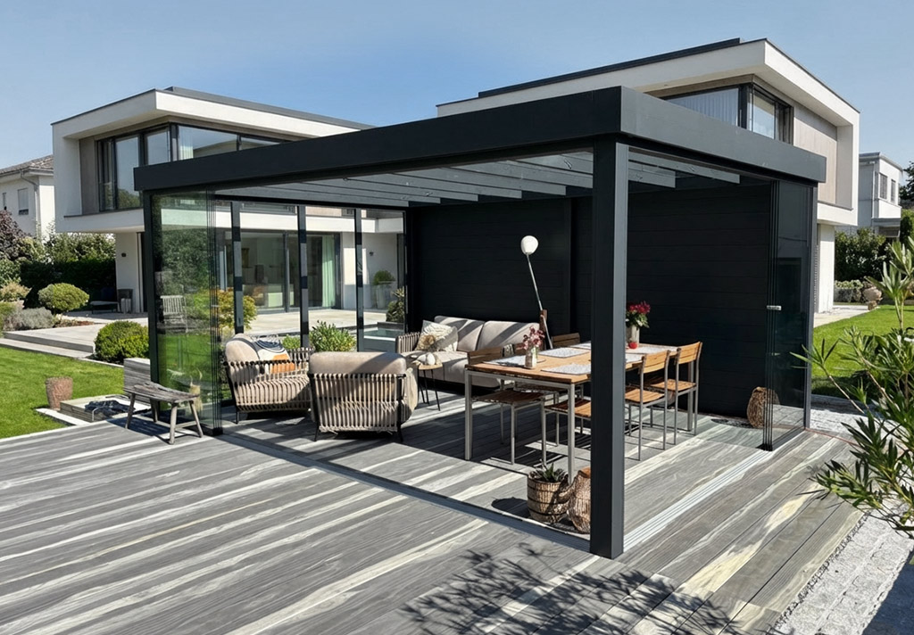 Flachdach XL Freistehend – Detailansicht