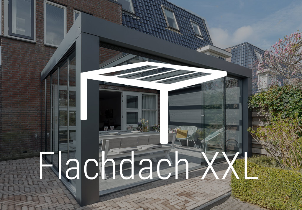 Terrassenüberdachung Flachdach XXL Wandanschluss