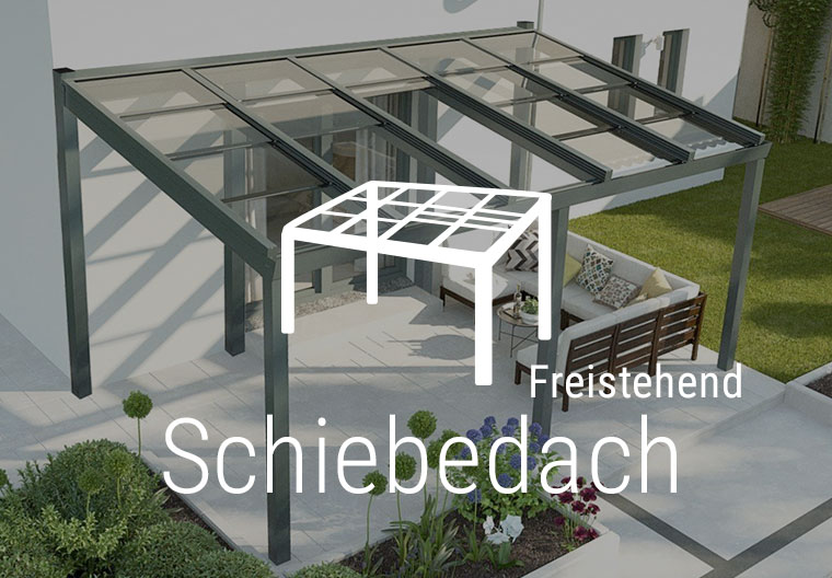 Terrassendach - Terrassenüberdachung Schiebedach Freistehend
