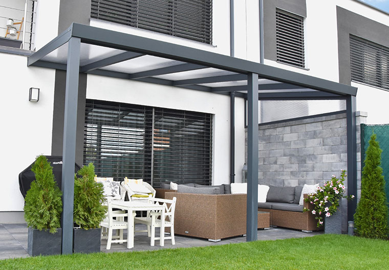 Wandanschluss Terrassenüberdachung – Detailansicht