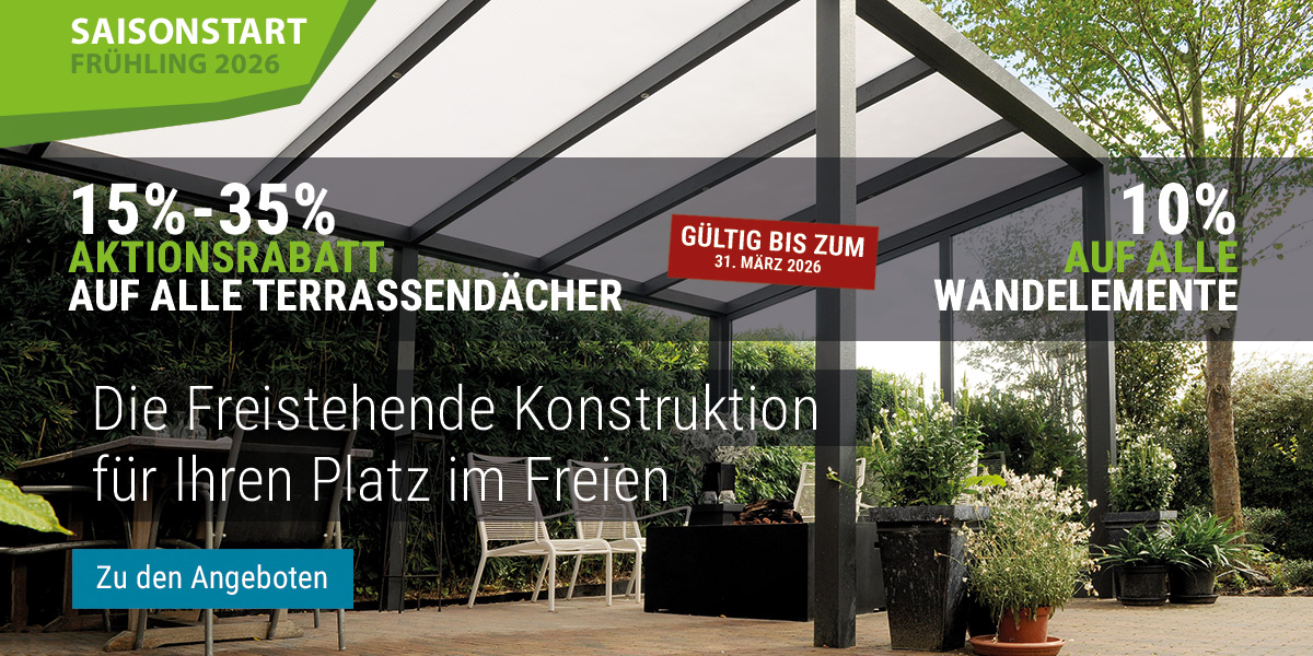 Terrassenüberdachung mit freistehender Konstruktion
