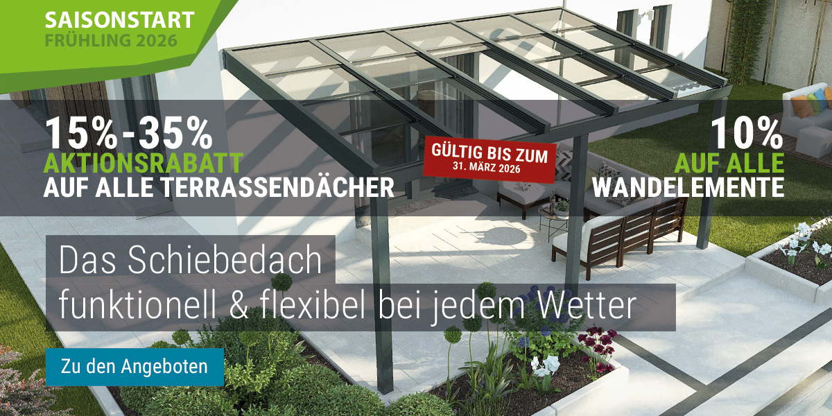 Terrassenüberdachung mit Schiebedach