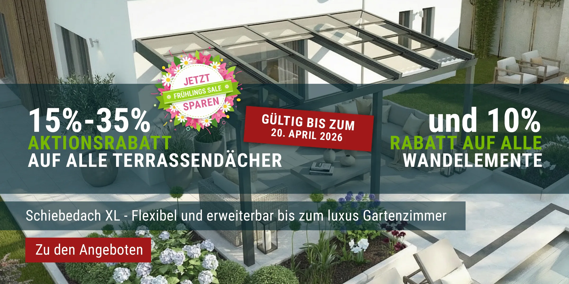 Terrassenüberdachung mit Schiebedach