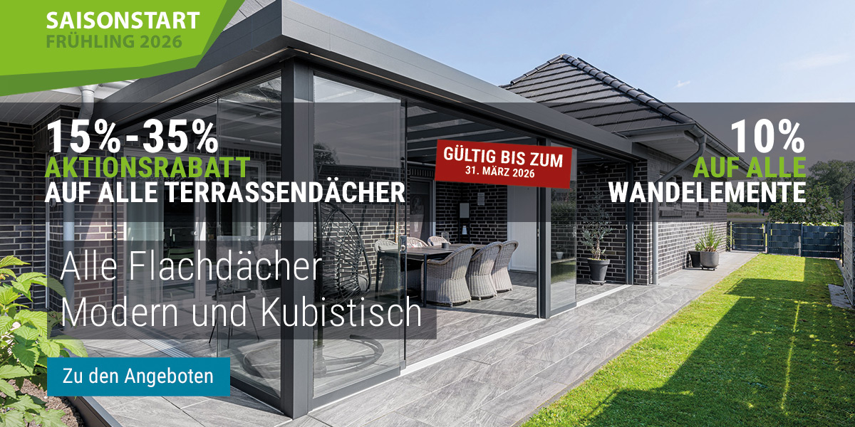 Terrassenüberdachung mit hoher Tragfähigkeit