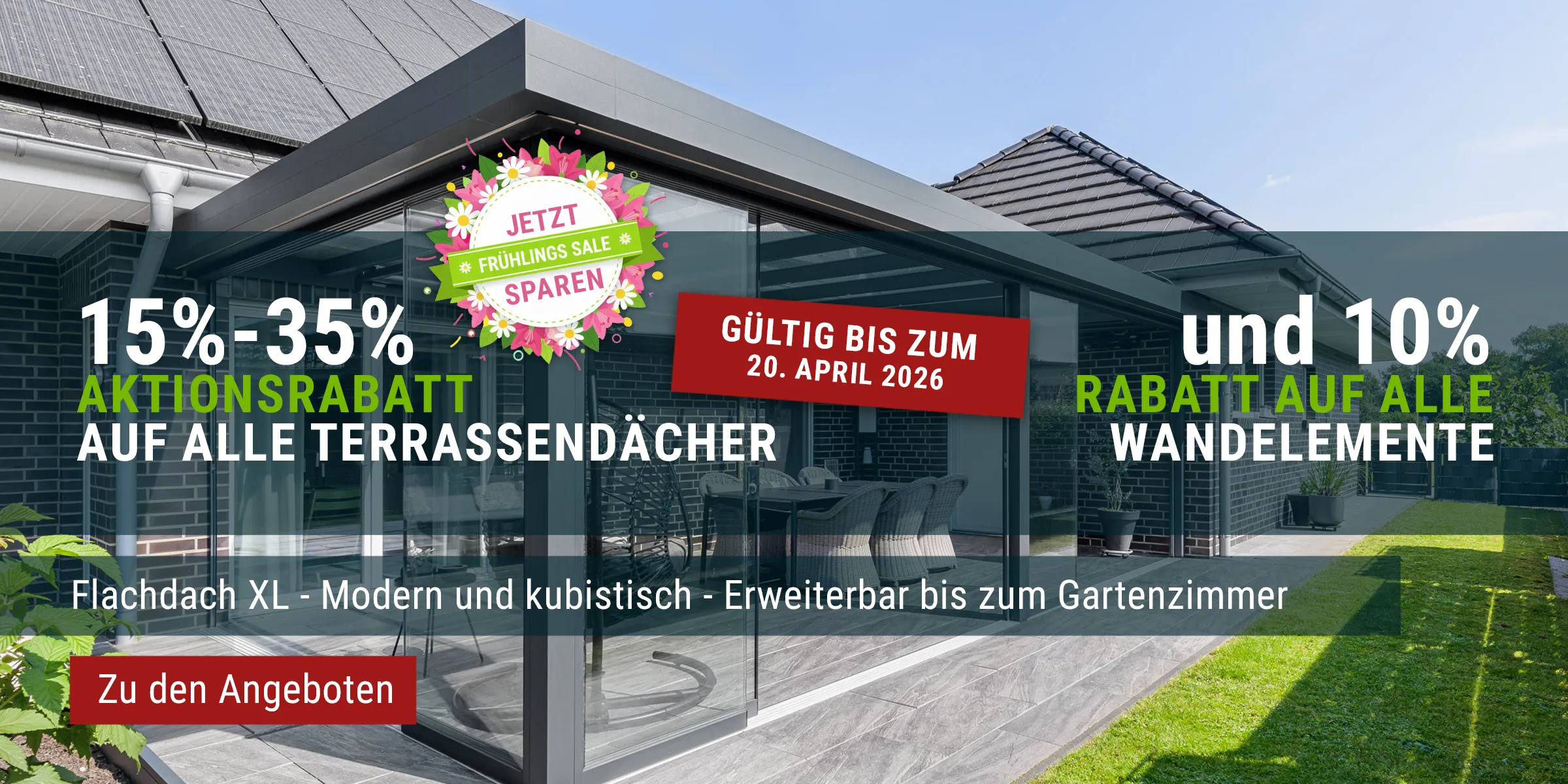 Terrassenüberdachung Flachdach XL