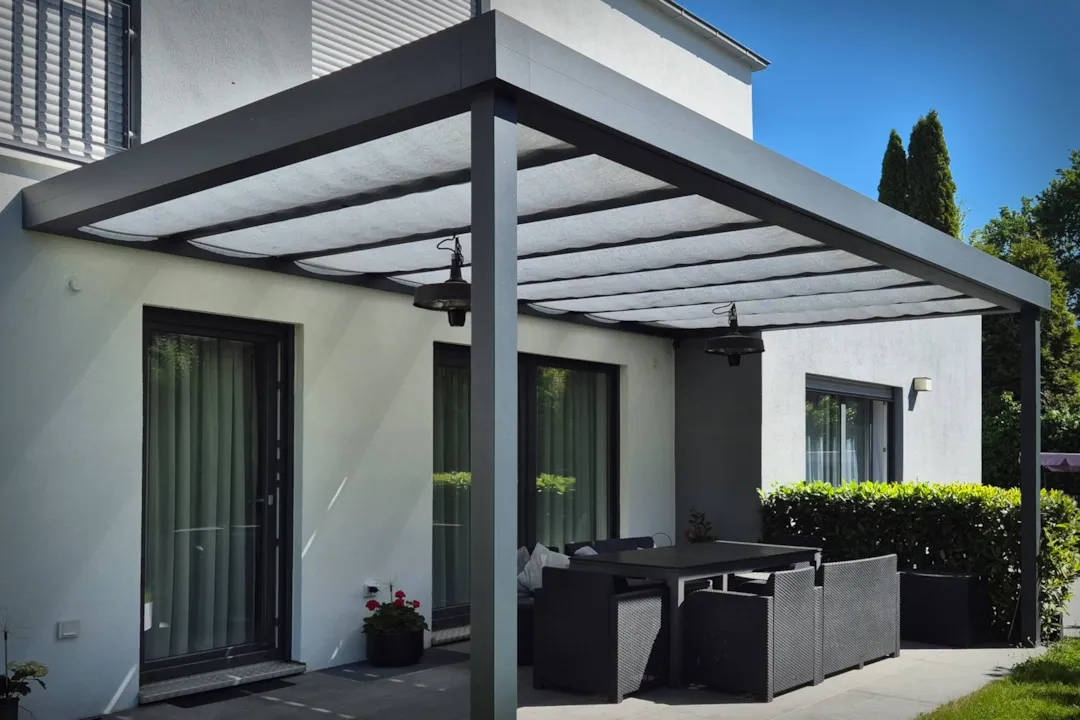 Terrassendach Flachdach XL Wandanschluss