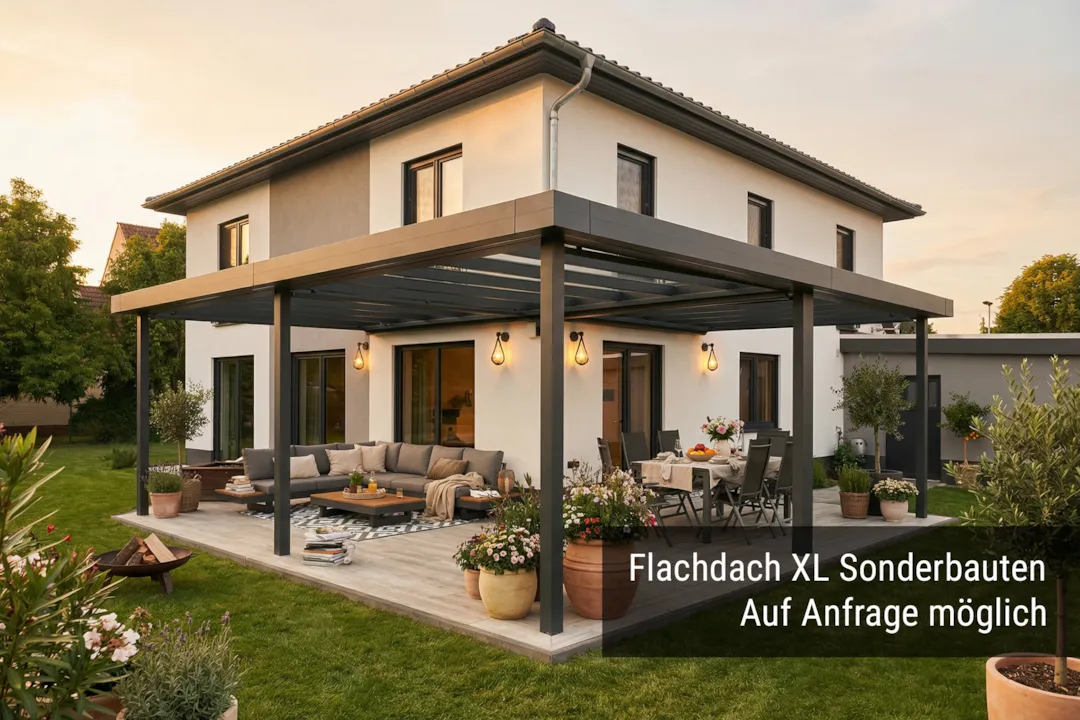 Terrassendach Flachdach XL Wandanschluss