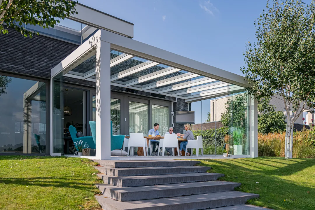 Terrassendach CUBE Flachdach XXL Wandanschluss
