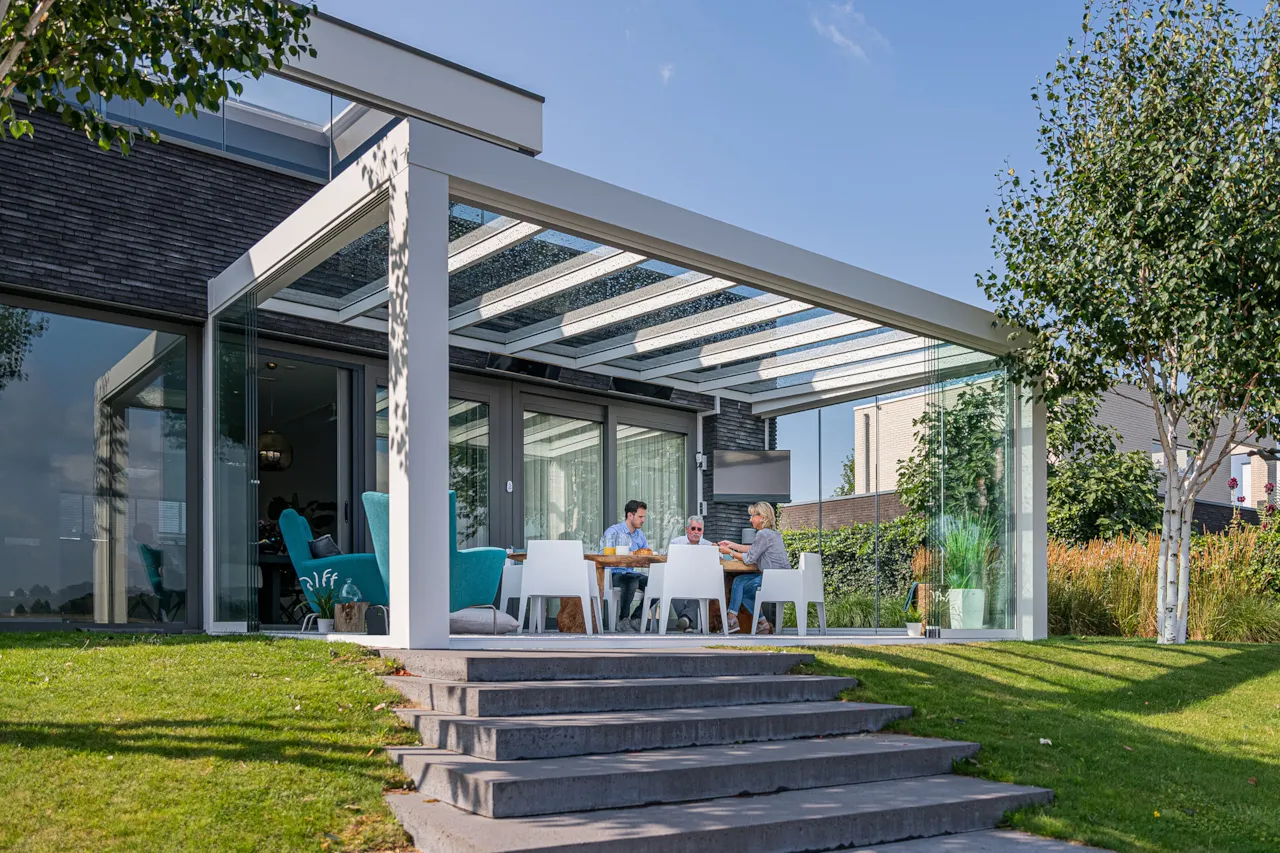 Terrassendach CUBE Flachdach XXL Wandanschluss