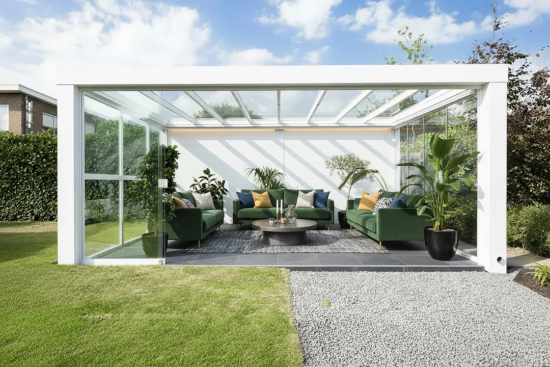 Terrassendach CUBE Freistehend Flachdach XXL 