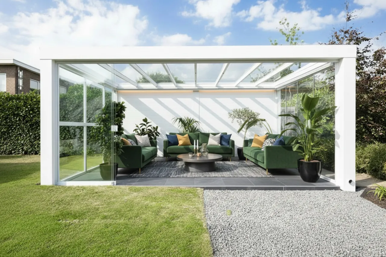 Terrassendach CUBE Freistehend Flachdach XXL