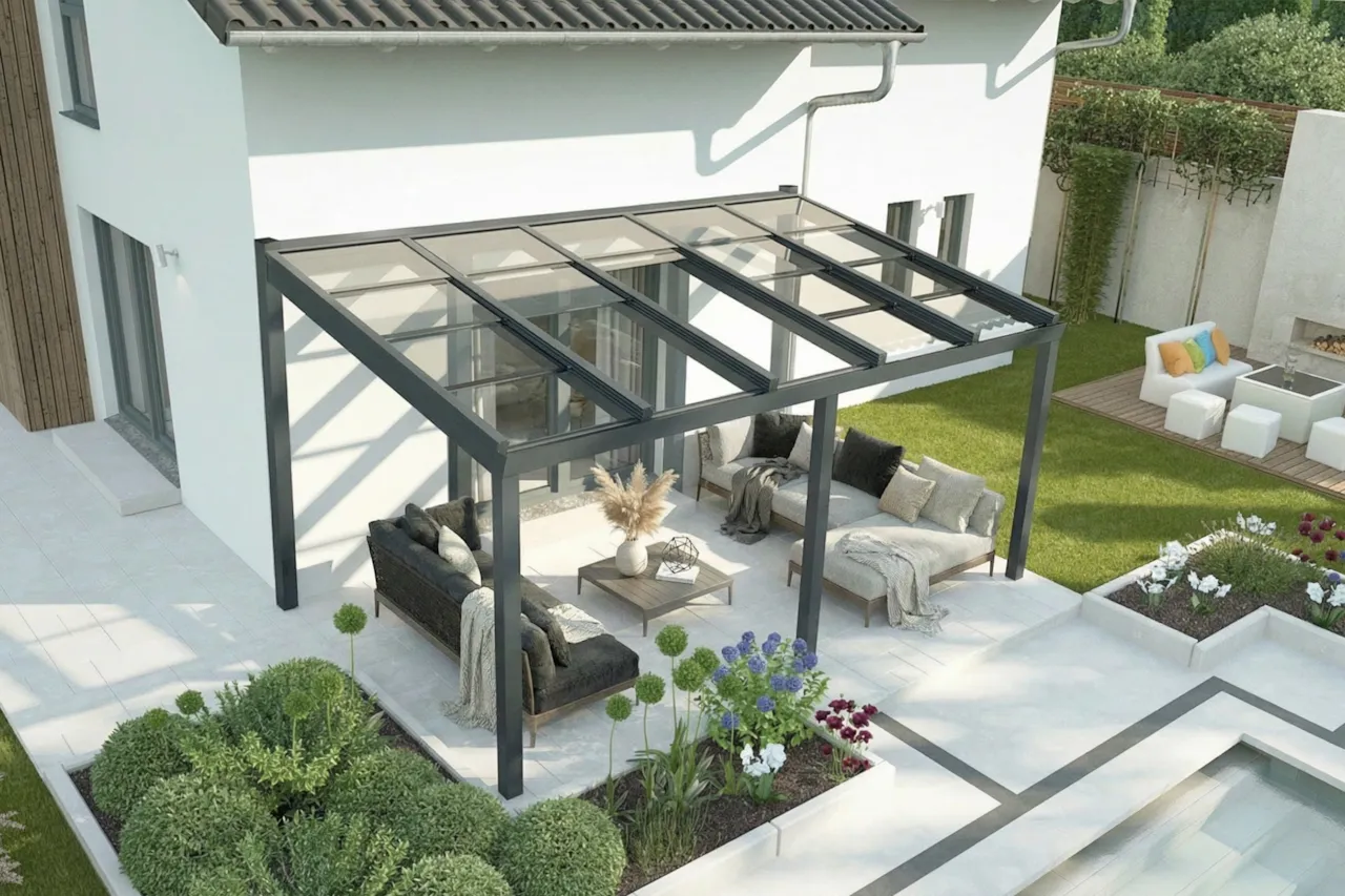 Terrassendach Freistehend Schiebedach XL