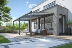 Terrassendach Aktionsmodell Kpmpakt XXS - Beispiel auf 3 Pfosten