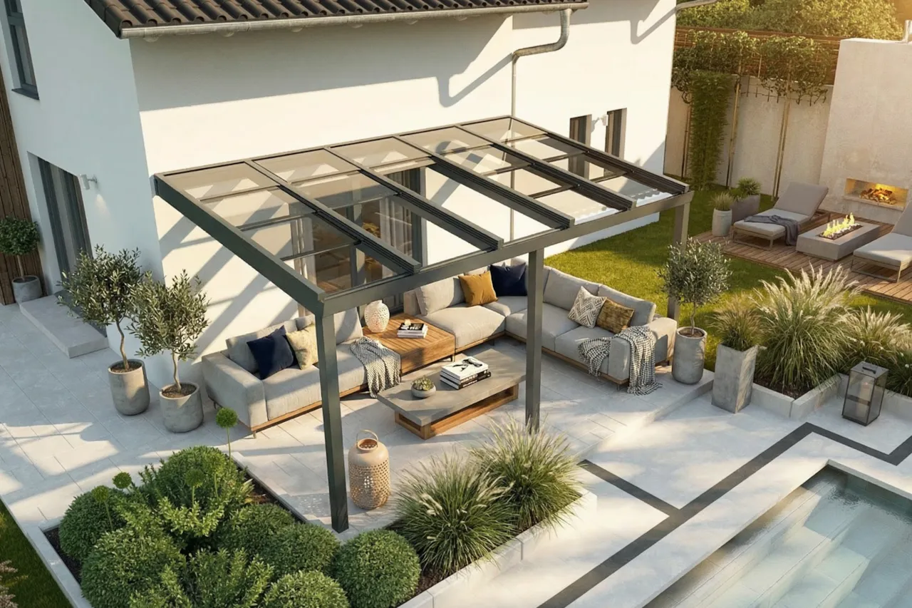 Terrassendach Schiebedach XL - flexibel erweiterbar
