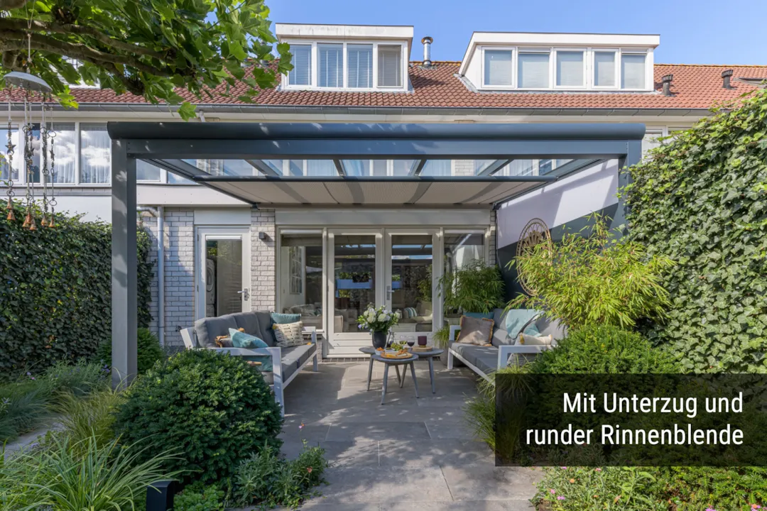 Terrassendach  Einsteiger XS - mit Unterzug und runder Rinne