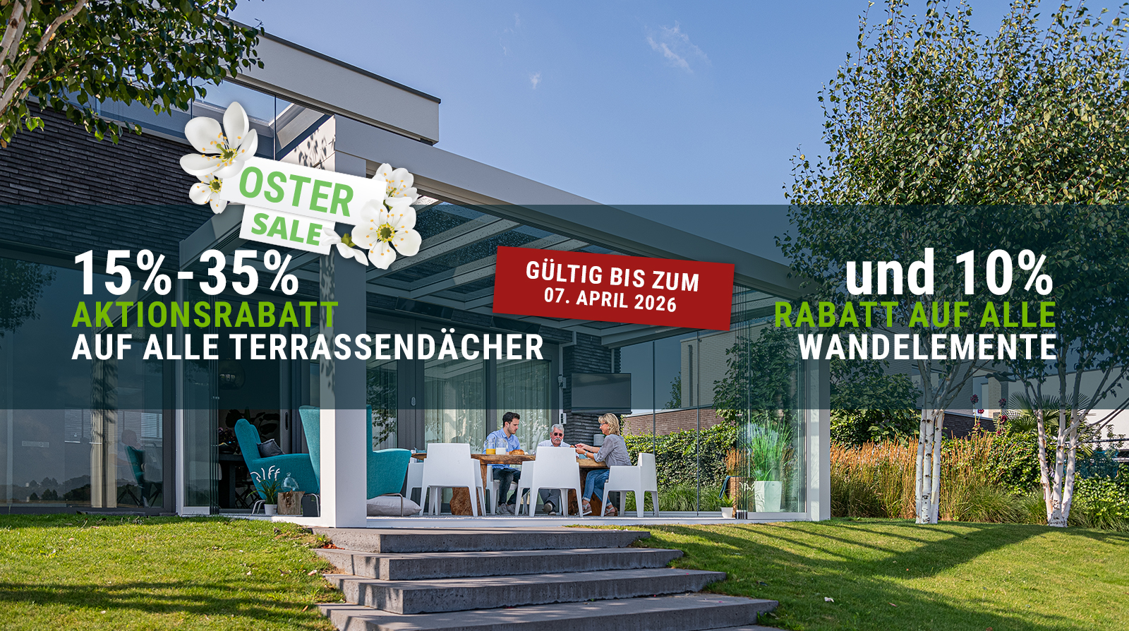 Flachdach XXL Terrassenüberdachung