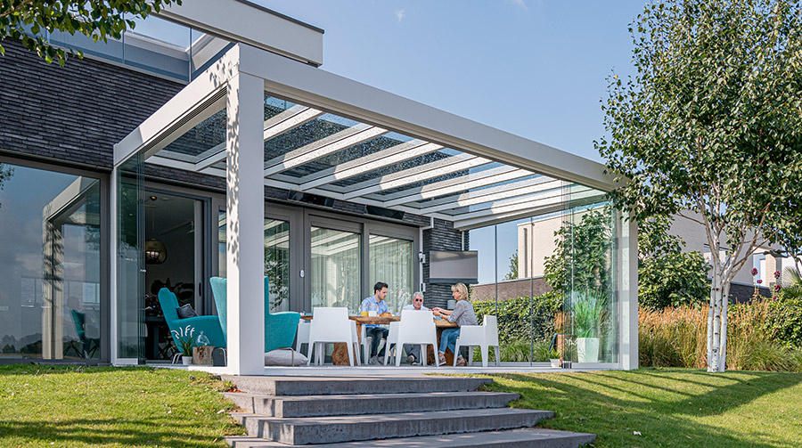 Flachdach XXL Terrassenüberdachung – Ansicht 2