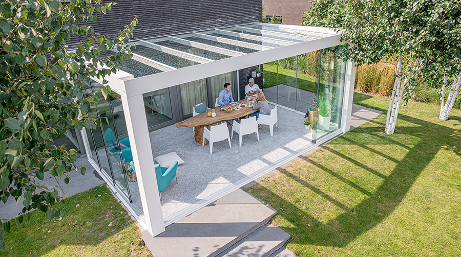 Flachdach XXL Terrassenüberdachung – Ansicht 3