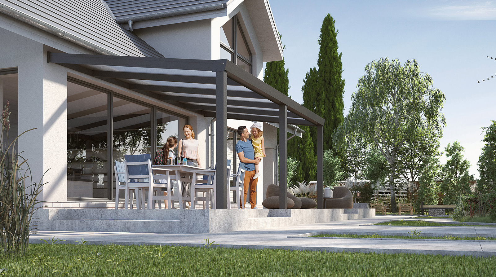Premium XL Terrassenüberdachung – Ansicht 3