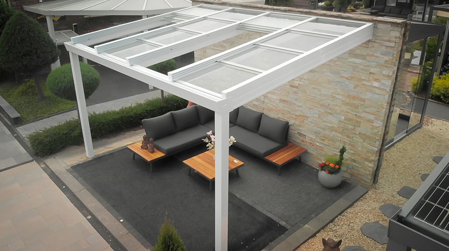 Schiebedach Terrassenüberdachung – Ansicht 5
